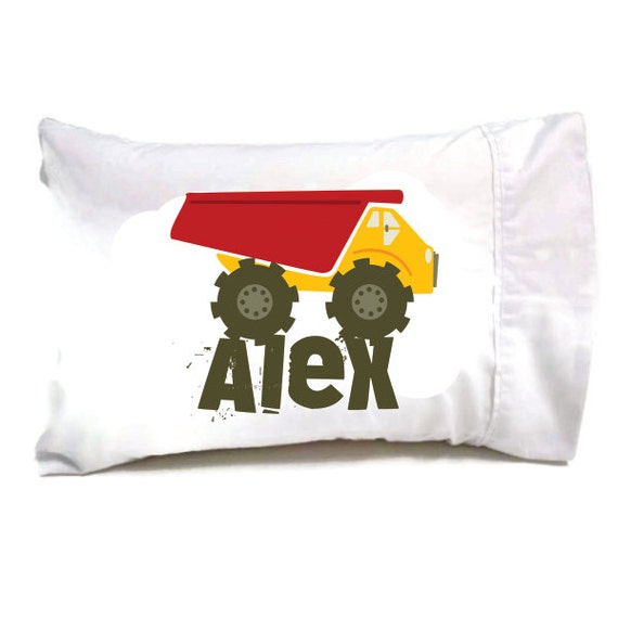 Items similar to Kids Travel Pillow, Dump Truck Pillow, Big Truck, Sleepover Pillow, Sleepover ...