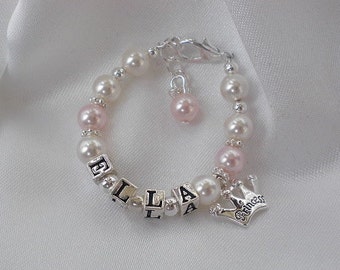 Personalized Baby Bracelet Princess-Baby Name Bracelet-Newborn Jewelry
