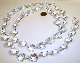 Excellent Quality Chandelier Crystal Glass Chain Clear Crystal Swag Chandelier Crystal Strand Crystal String Octagon Prism 1 Meter 39 Inches
