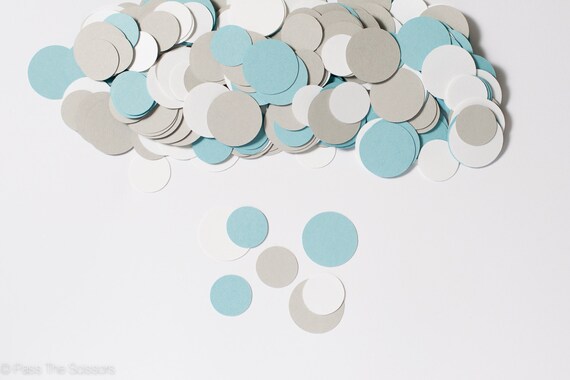 Party Decoration Modern Blue and Gray Circle Confetti Il_570xn