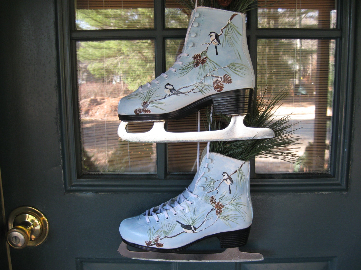 Up-cycled Ice Skates hand-painted