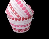 SALE- 24 Valentines Day Cupcake Wrappers-Love is Sweet, Valentines Day Cupcakes, Sweet Treats, Pink and Red Wrappers, Hearts, Love Il_170x135