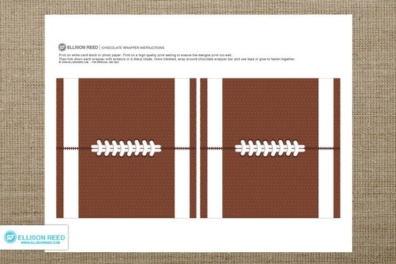 Football chocolate bar wrapper - Football Party - Football Printable - Instant Download - Football Birthday - Tailgate - football label Il_570xn