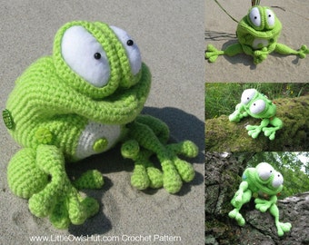 013 Frog Kvolya toy with wire frame - Amigurumi Crochet Pattern - PDF file by Pertseva Etsy