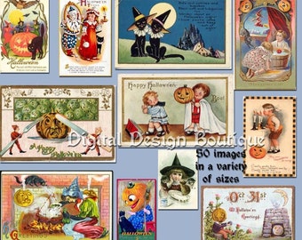 Digital Vintage Halloween Clip Art Images - Instant Download - Downloadable - CU / Commercial / Personal Use ok