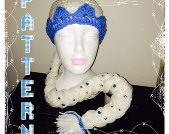 PDF PATTERN!!!! Elsa inspired Ice Princess crochet hat pattern PDF instant download