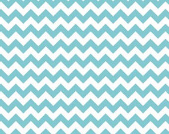 Riley Blake Fabric - 1/2 Metre Small Chevron in Aqua