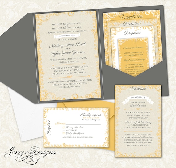 Etsy Pocket Wedding Invitations 3