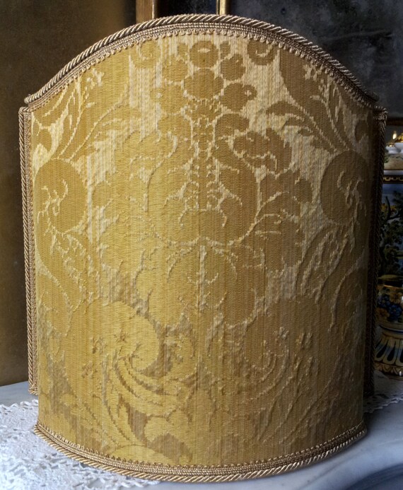 Lamp Shade Gold Silk Damask Fabric by OggettiVeneziani
