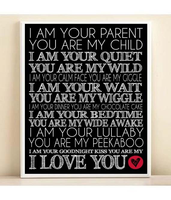 Nursery Art I Am Your Parent You Are My Child by punchberrystudio