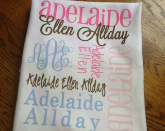 printed birth announcement