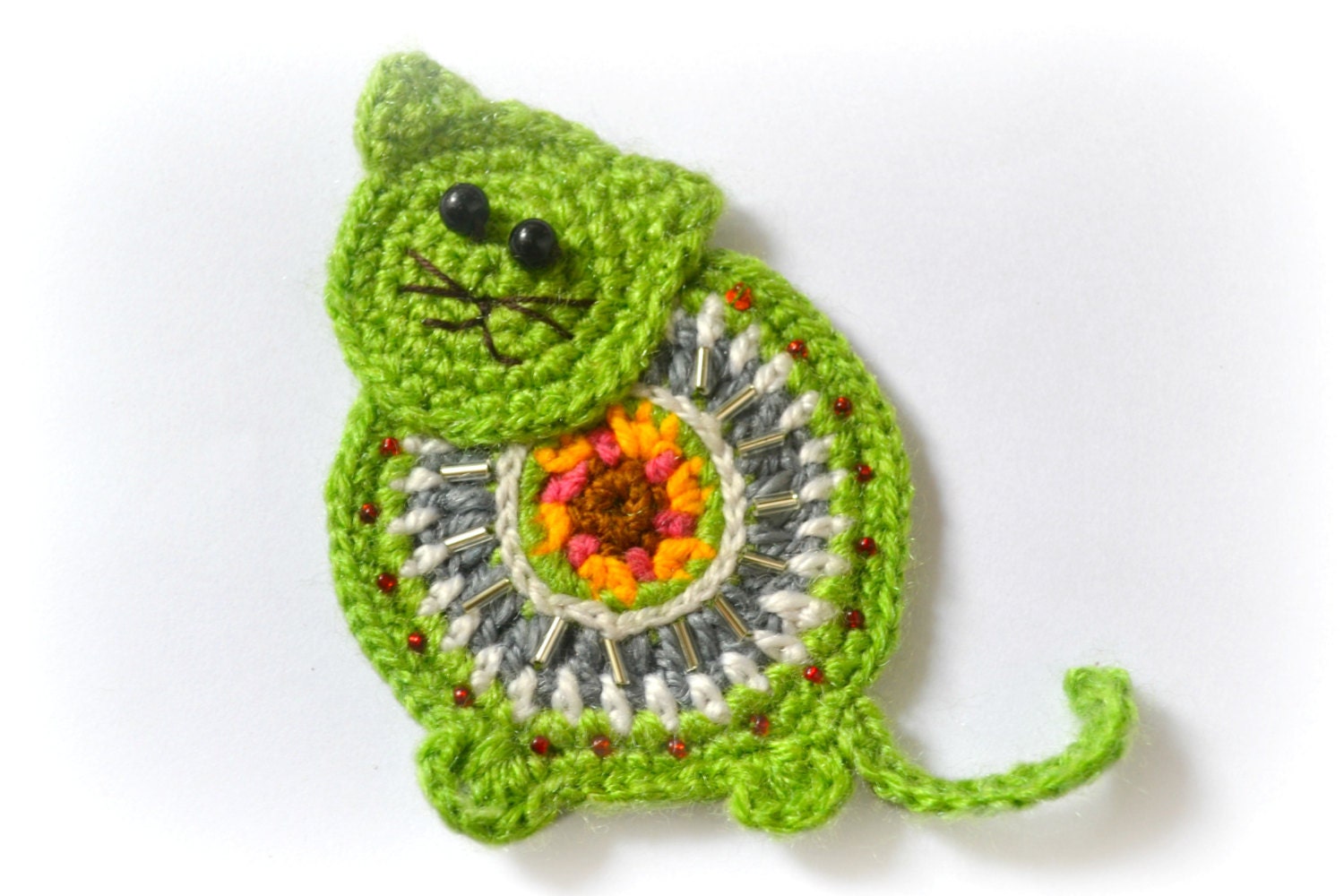 Crochet applique pattern crochet cat by TheLazyHobbyhopper on Etsy