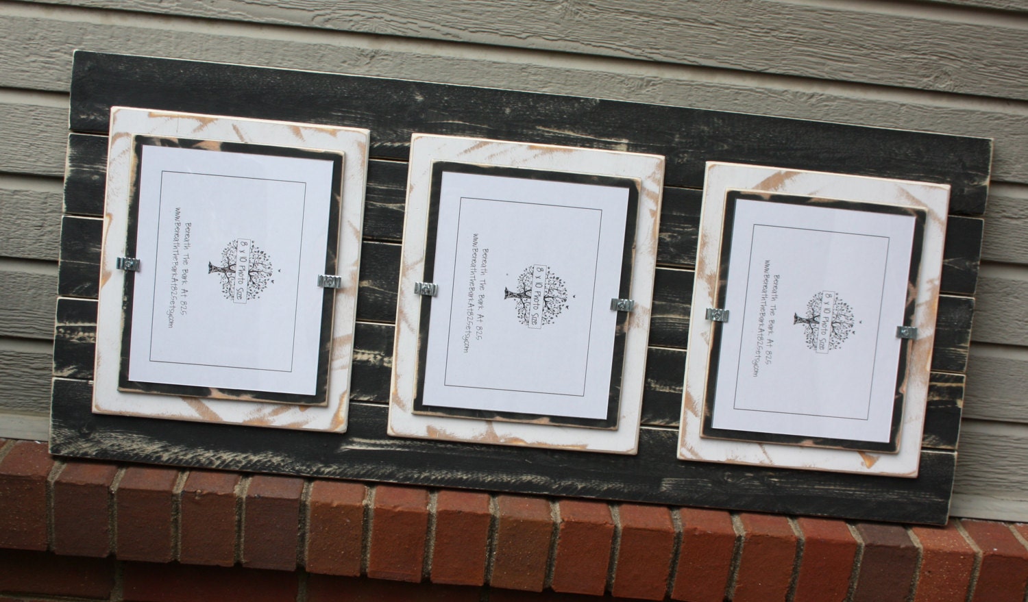 Picture Frame Triple 8x10 Distressed Wood by BeneathTheBarkAt825