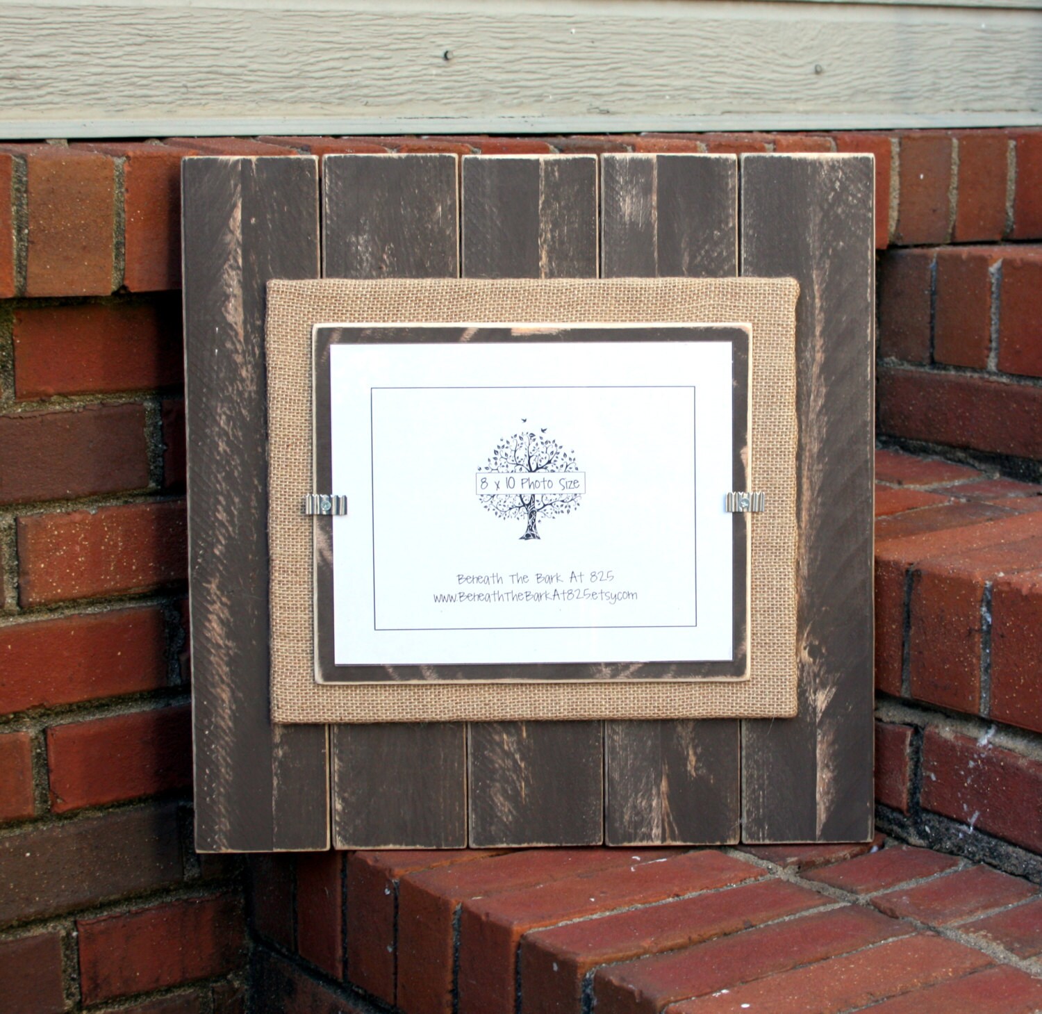 Picture Frame Distressed Wood Holds an 8x10 Photo Double
