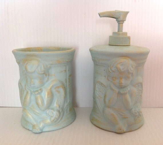 shabby chic cherub soap dispenser tumbler shabby chic cherub soap dispenser tumbler