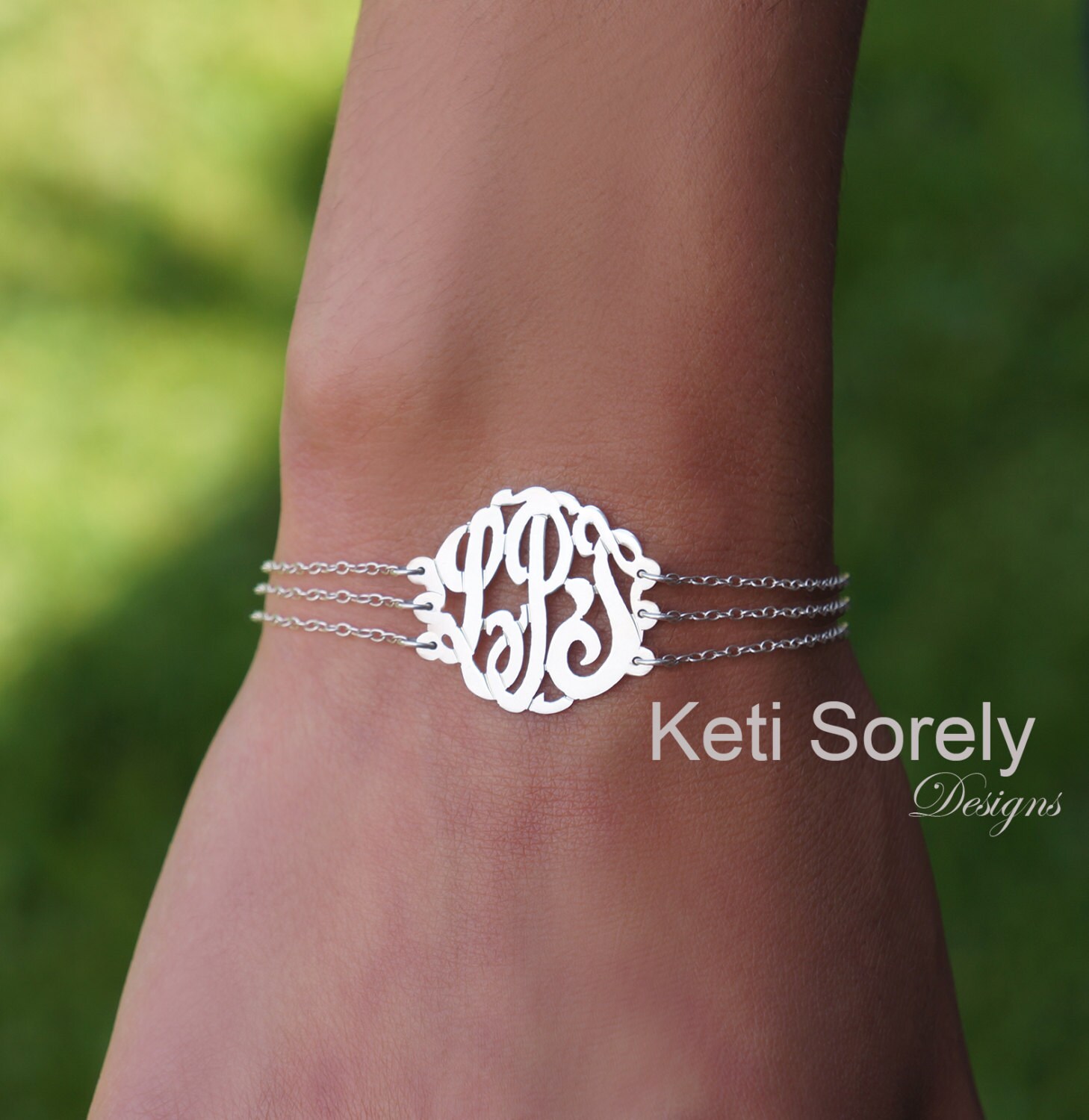 Monogram Bracelet or Anklet with Personalized Initials