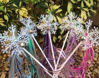 10 Frozen Party favors, Frozen wands, Tinkerbell Wands, Snowflake Wands, Frozen Elsa Costume, Frozen Birthday, Fairy Party, Frozen Party