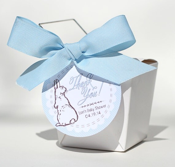VINTAGE BUNNY Baby Shower Favor Label / Tag Printable Il_570xn