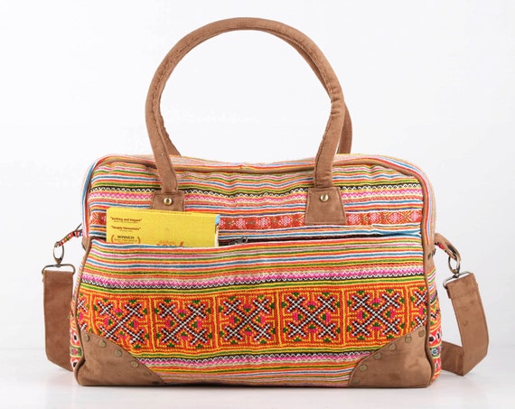 Overnight Weekender Travel Bag Ethnic Embroidered by TaTonYon