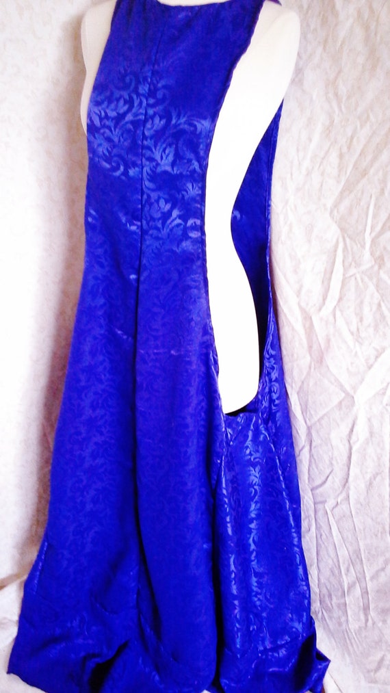 Purple Satin Sideless Surcoat Dress