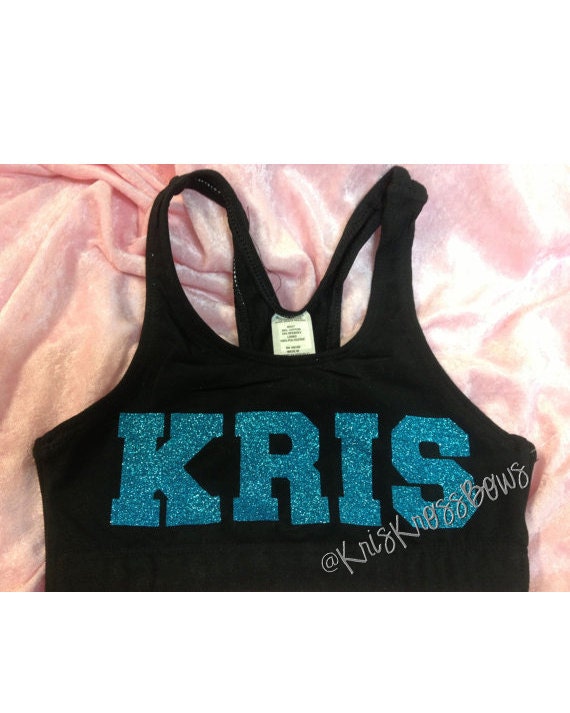 Items similar to Cheer Sports Bra /Custom Name Sports Bra on Etsy