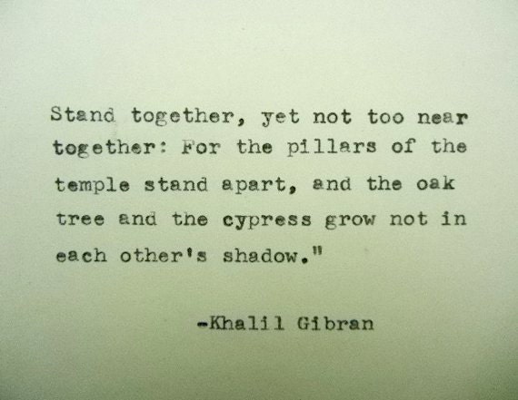 Items similar to KHALIL GIBRAN love quote Typed on