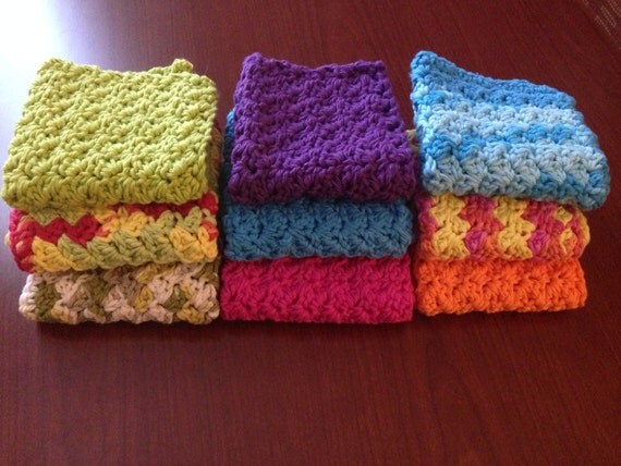 ... Crochet dish rag, dish rag, set of 4, cotton dish rag, knit dish rag