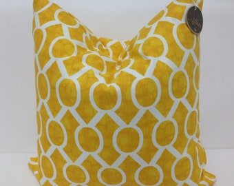 Modern Lattice - Trellis Yellow Pillow Cover 18"