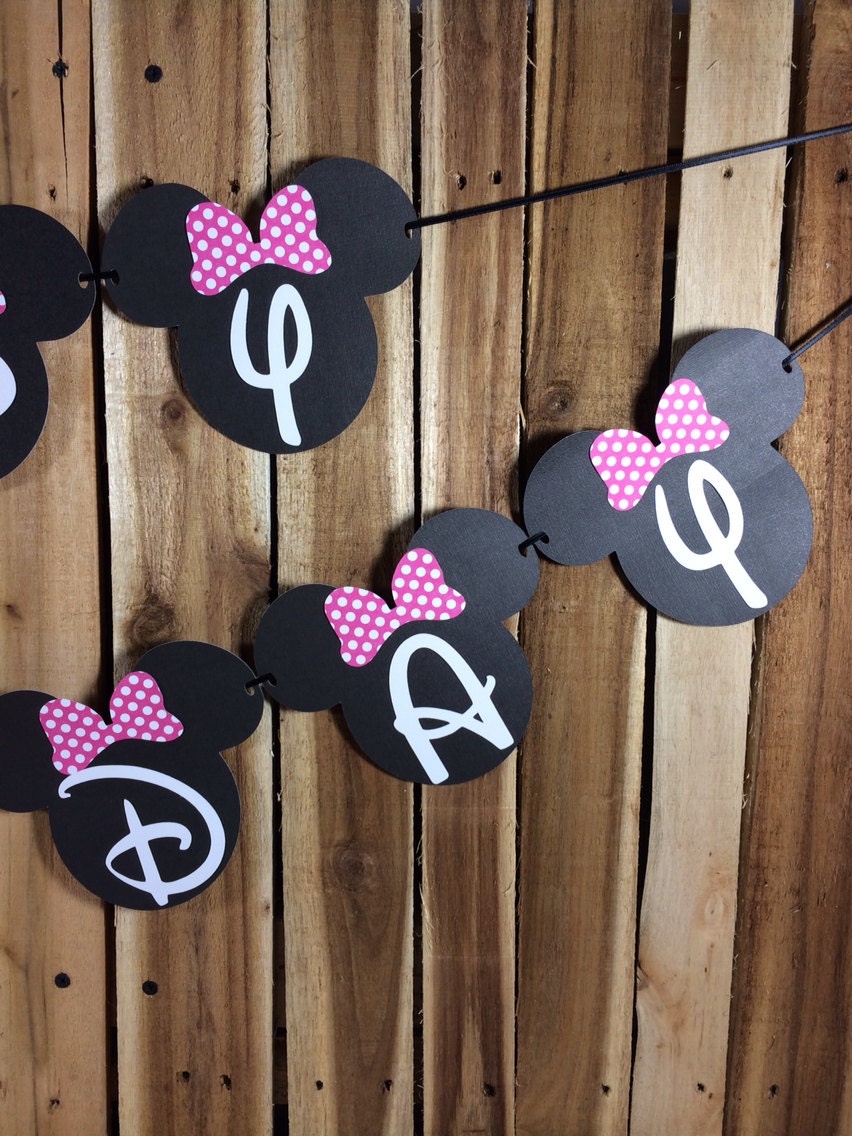 Minnie Mouse Happy Birthday Banner by BASHPartyCo on Etsy