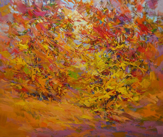 Oil painting fall landscape painting autumn canvas art