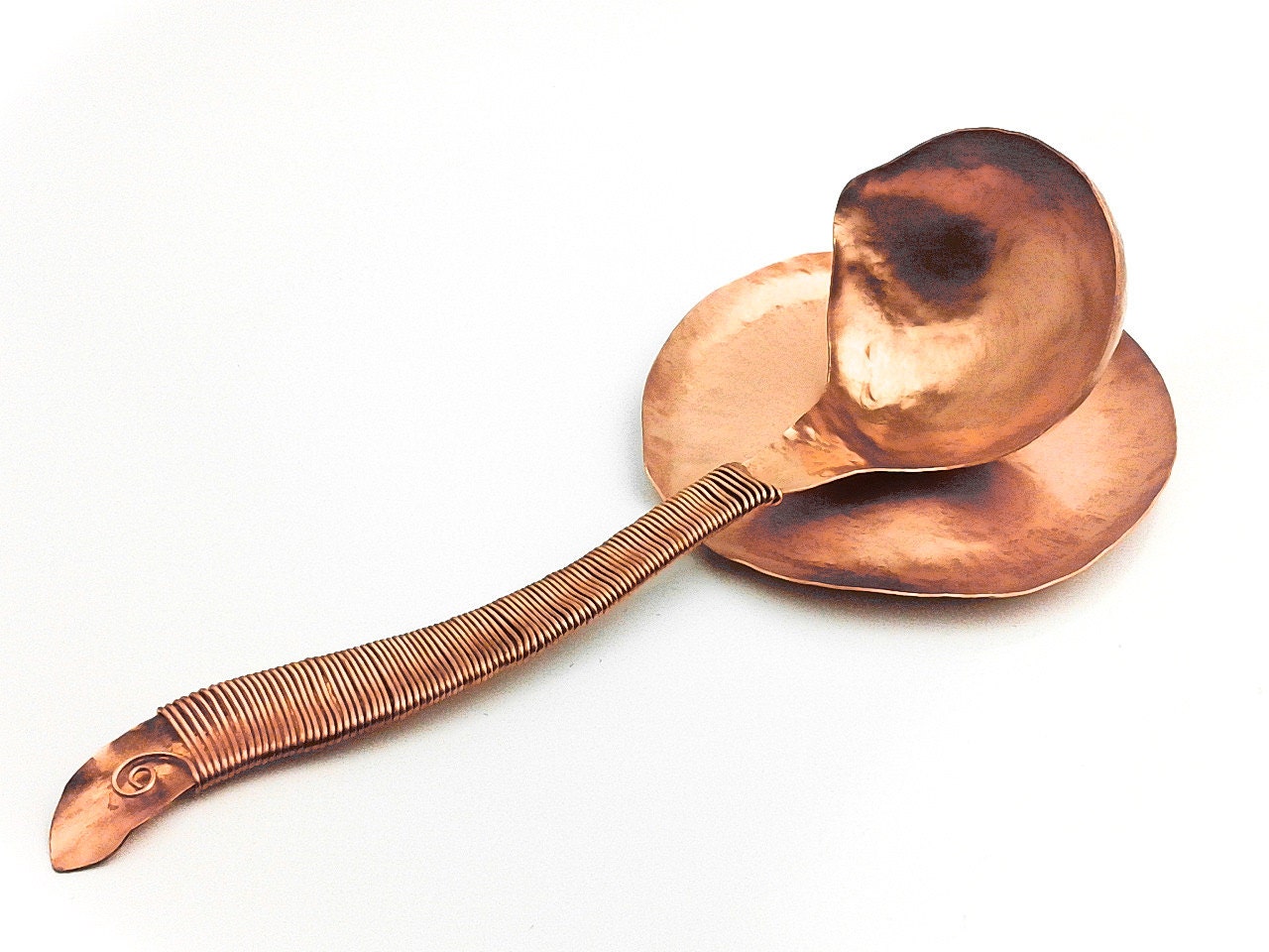 Hammered Copper Spoon Rest Saucer Handmade to Order
