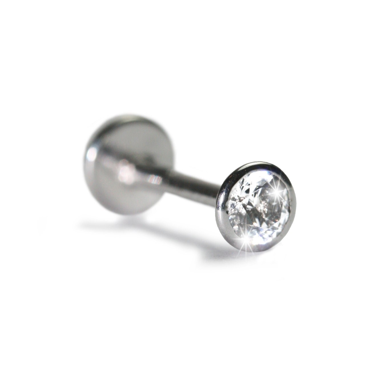 Internally Threaded Tube Labret Stud With 6pt 26mm Diamond truly Incredible and Interesting labret jewelry for Present House