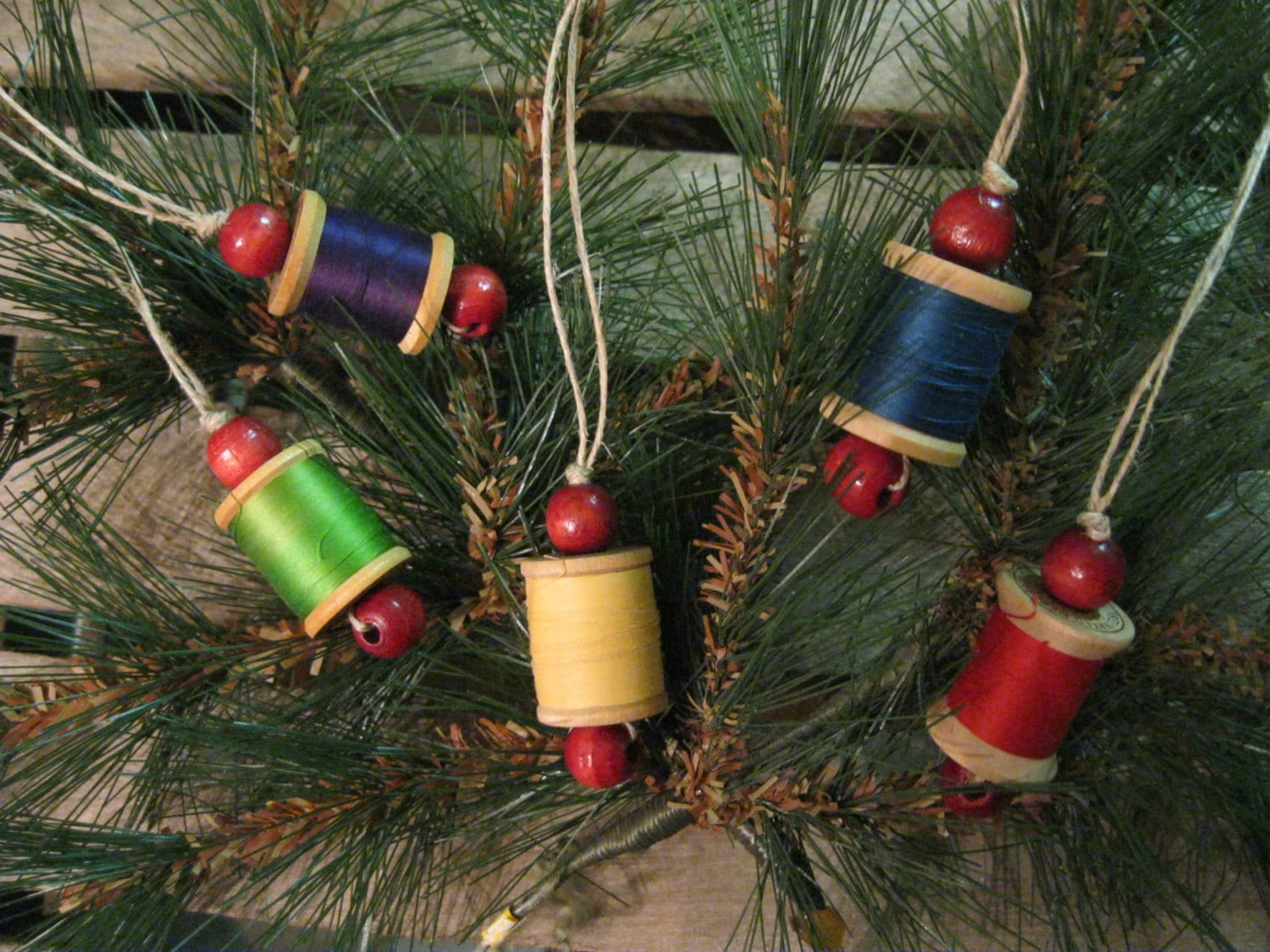 wooden spool christmas ornaments 5 vintage ornaments wood wooden spool christmas ornaments 5 vintage ornaments wood
