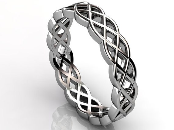 Platinum unusual unique celtic knot wedding band LB-2026.