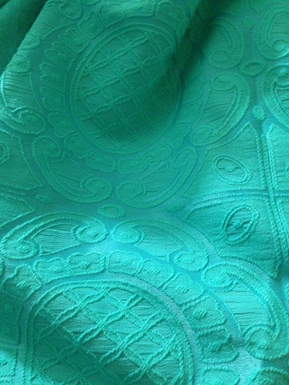 Brilliant Aqua Sculpted Cotton Fabric by ChocolateInkFabrics