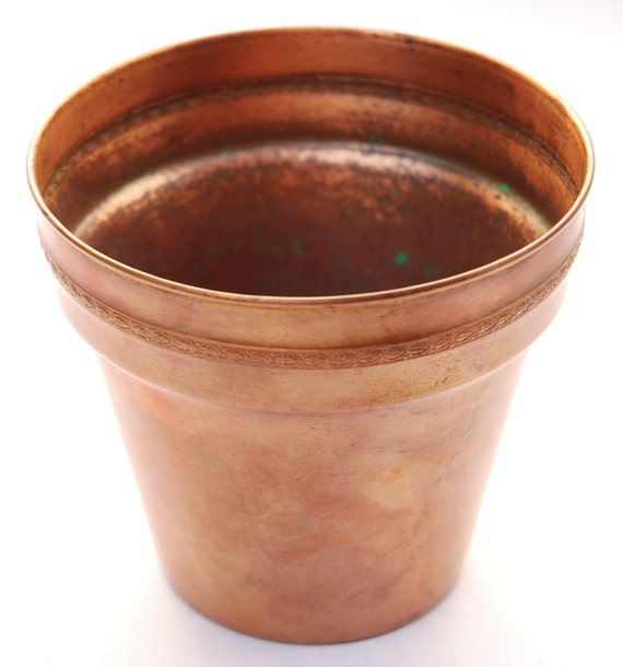 Vintage Copper Planter \/ Pot \/ Flower Pot by SoftFocusVintage