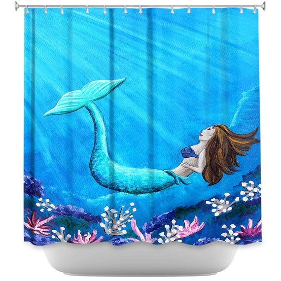 Mermaid shower curtain mermaid bathroom shower curtain for