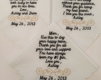 Personalized hankerchiefs set of 3