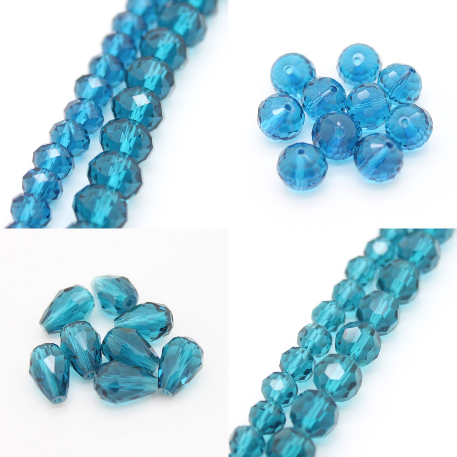 Blue Zircon AAA Faceted Crystal Beads Select Drop Disco