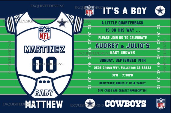 Dallas Cowboys Invitations For Baby Shower 1