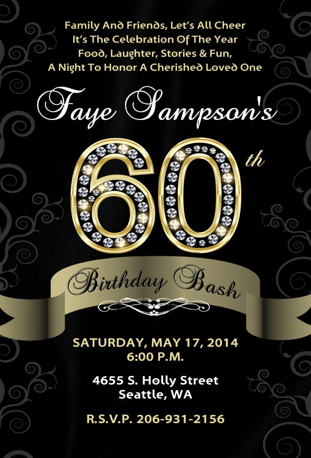 60th Birthday Bash Custom Designed by BrooklynDesignStudio