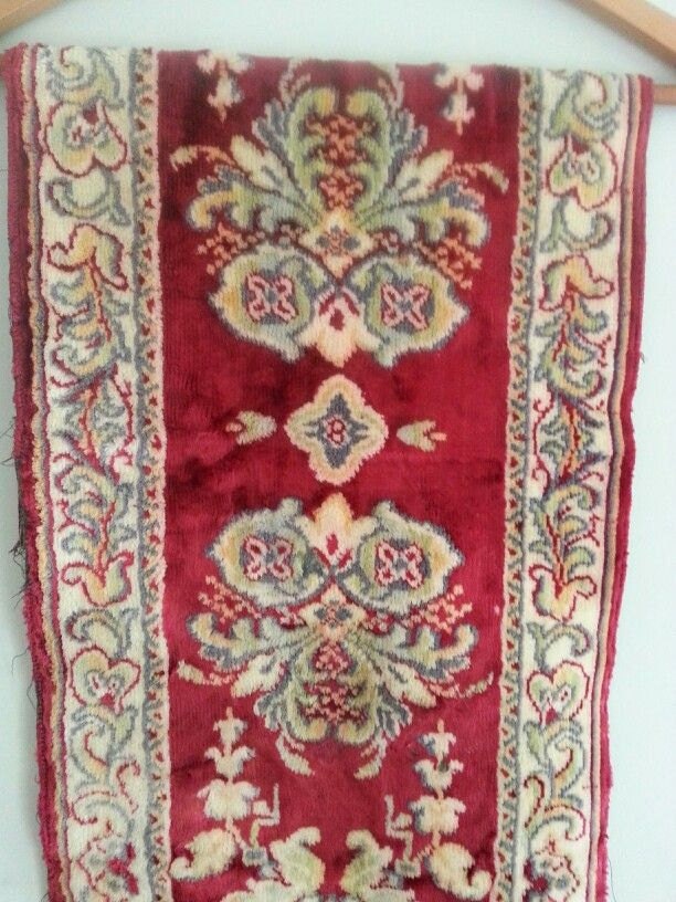 vintage mini oriental prayer rug tapestry wall hanging