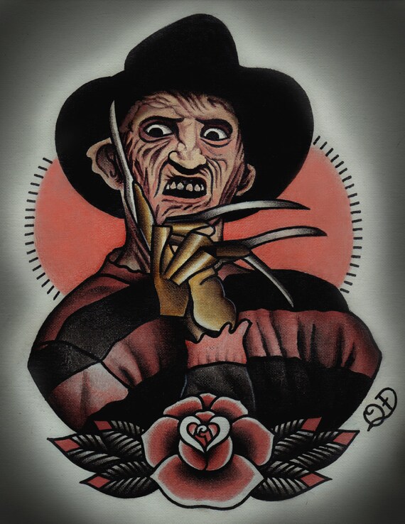 freddy krueger nightmare on elm street tattoo art print freddy krueger nightmare on elm street tattoo art print