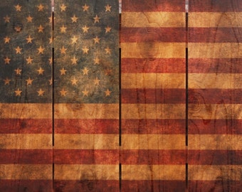 Items similar to American Flag Outdoor Cedar Wood Door Mat on Etsy