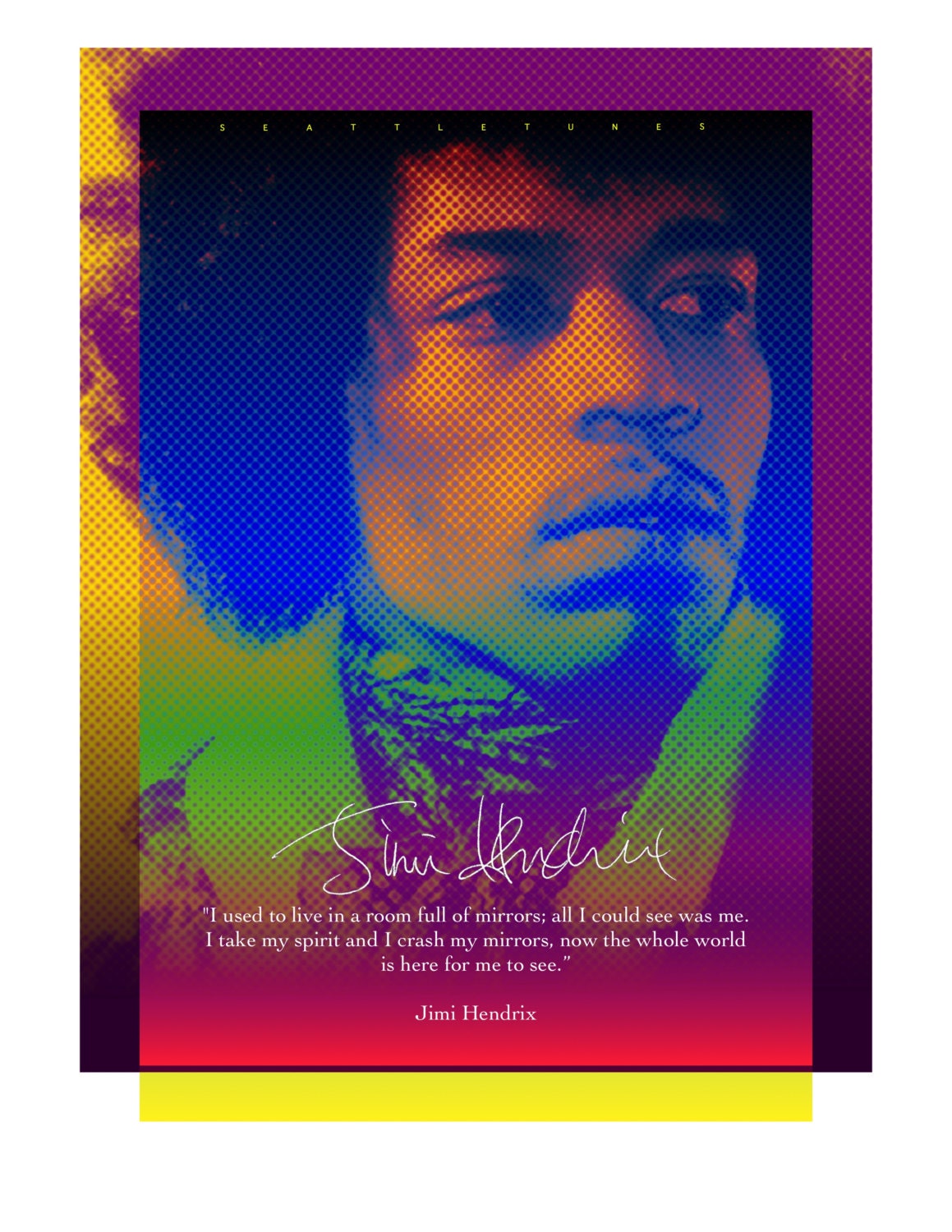 Jimi Hendrix Quote Inspirational Digital by SeattletownStore