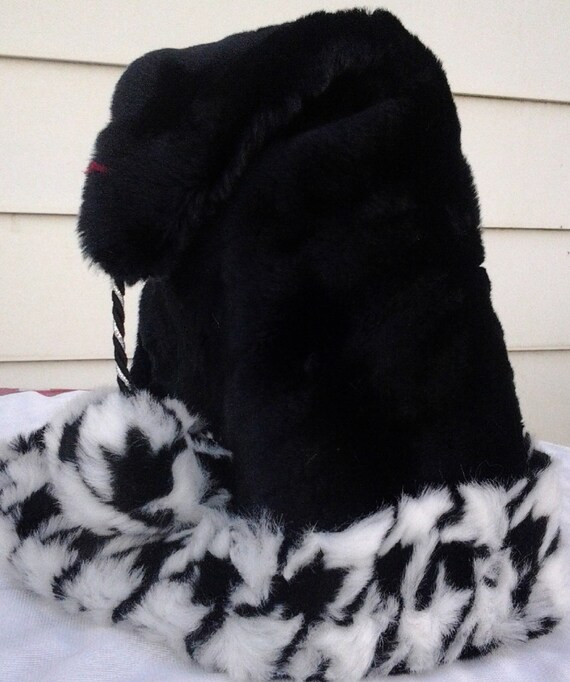 black santa hat with houndstooth trim by originalsbyeva on black santa hat with houndstooth trim by originalsbyeva on