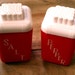 Classic Retro Diner Style Red and White Salt & Pepper Shakers by Rona Authentic Vintage