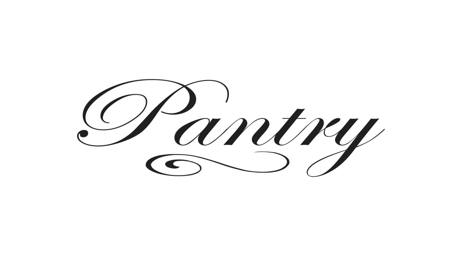 Pantry vinyl lettering for your pantry door. Shown in Black