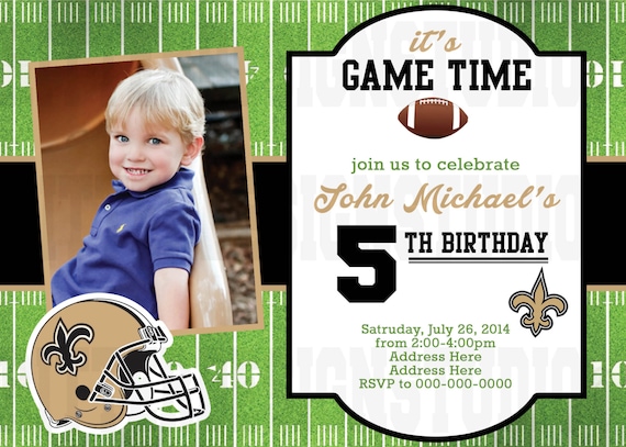 Football New Orleans Saints Birthday by RitterDesignStudio on Etsy