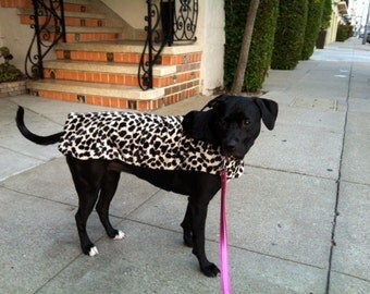Cheetha Fur with Mink Collar Dog Coat